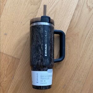 Stanley Black Patterned Insulated Travel Tumbler with Handle